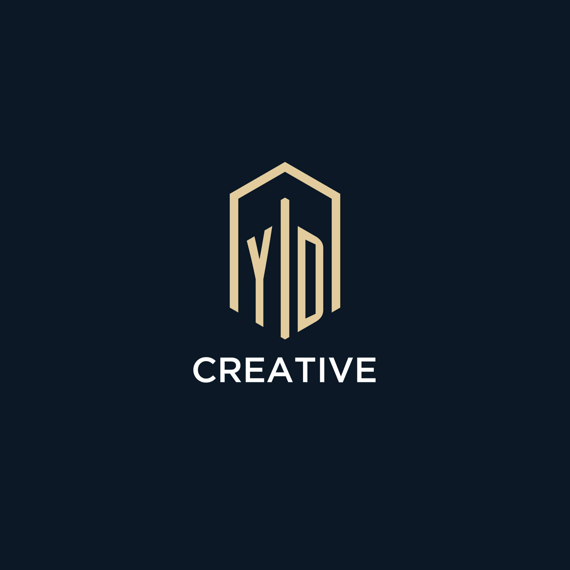 YD initial monogram logo with hexagonal shape style, real estate logo