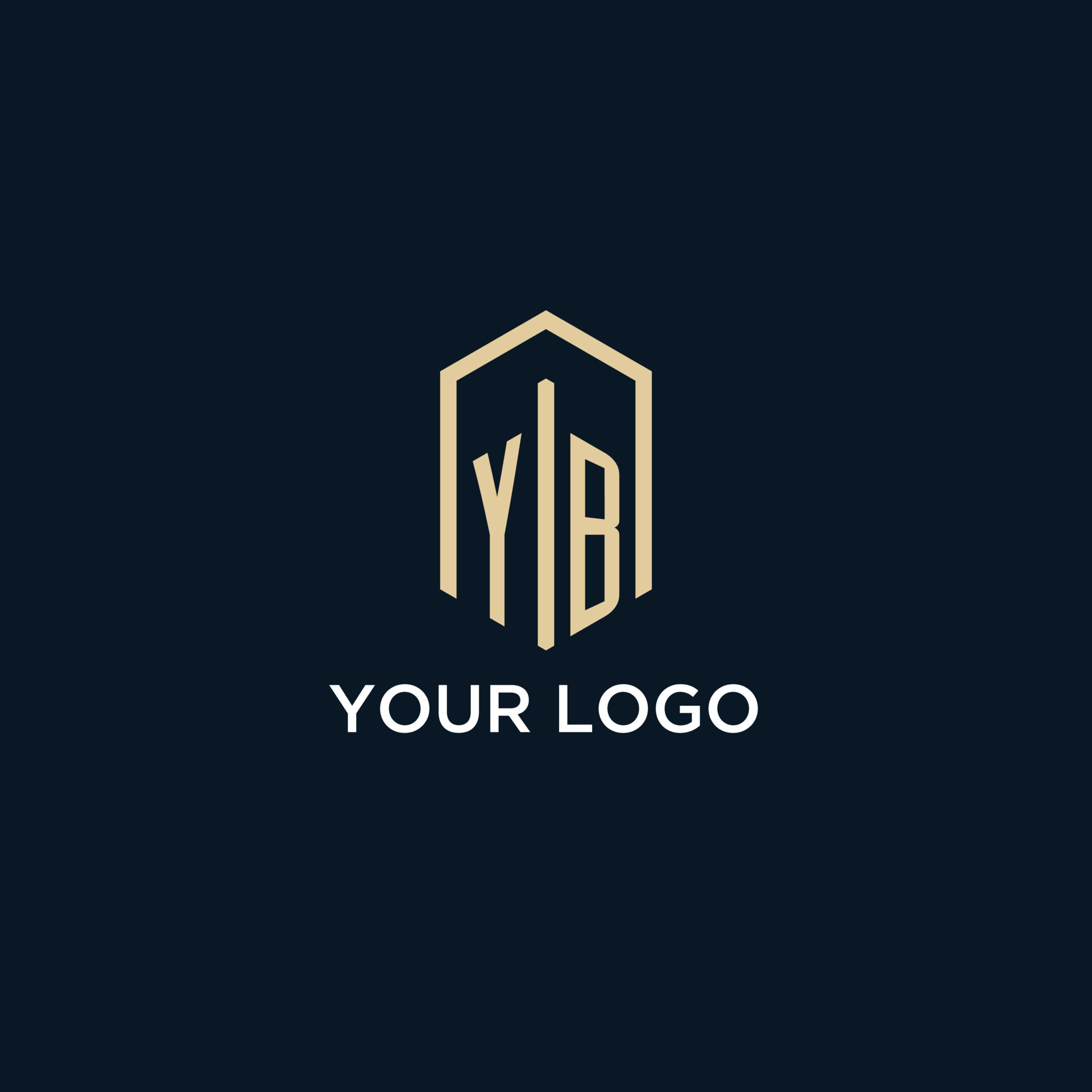 YB initial monogram logo with hexagonal shape style, real estate logo