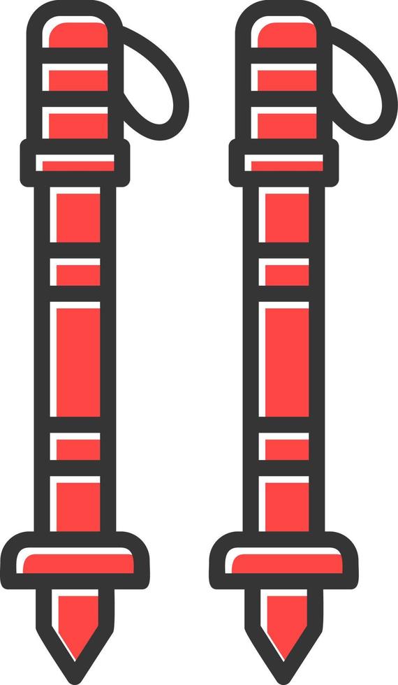 diseño de icono creativo de bastones de esquí vector