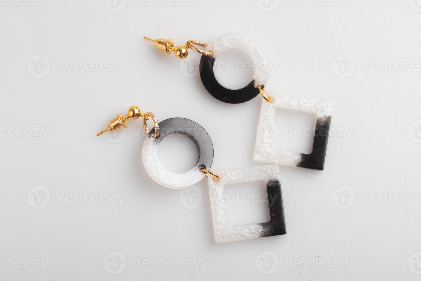 Handmade resin earrings, fashion jewelry. photo