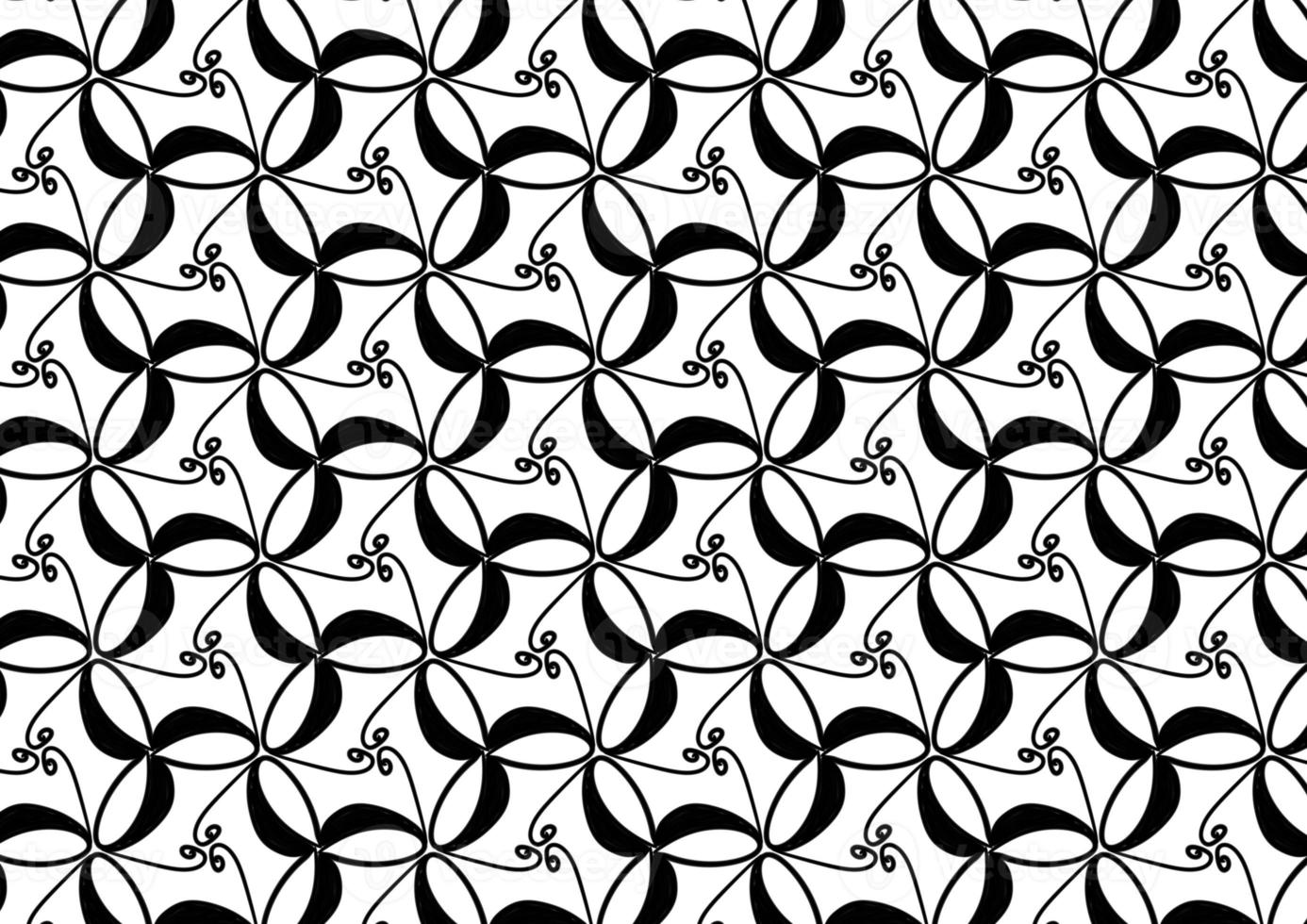 Black and white floral pattern for coloring, background, fabric pattern. photo