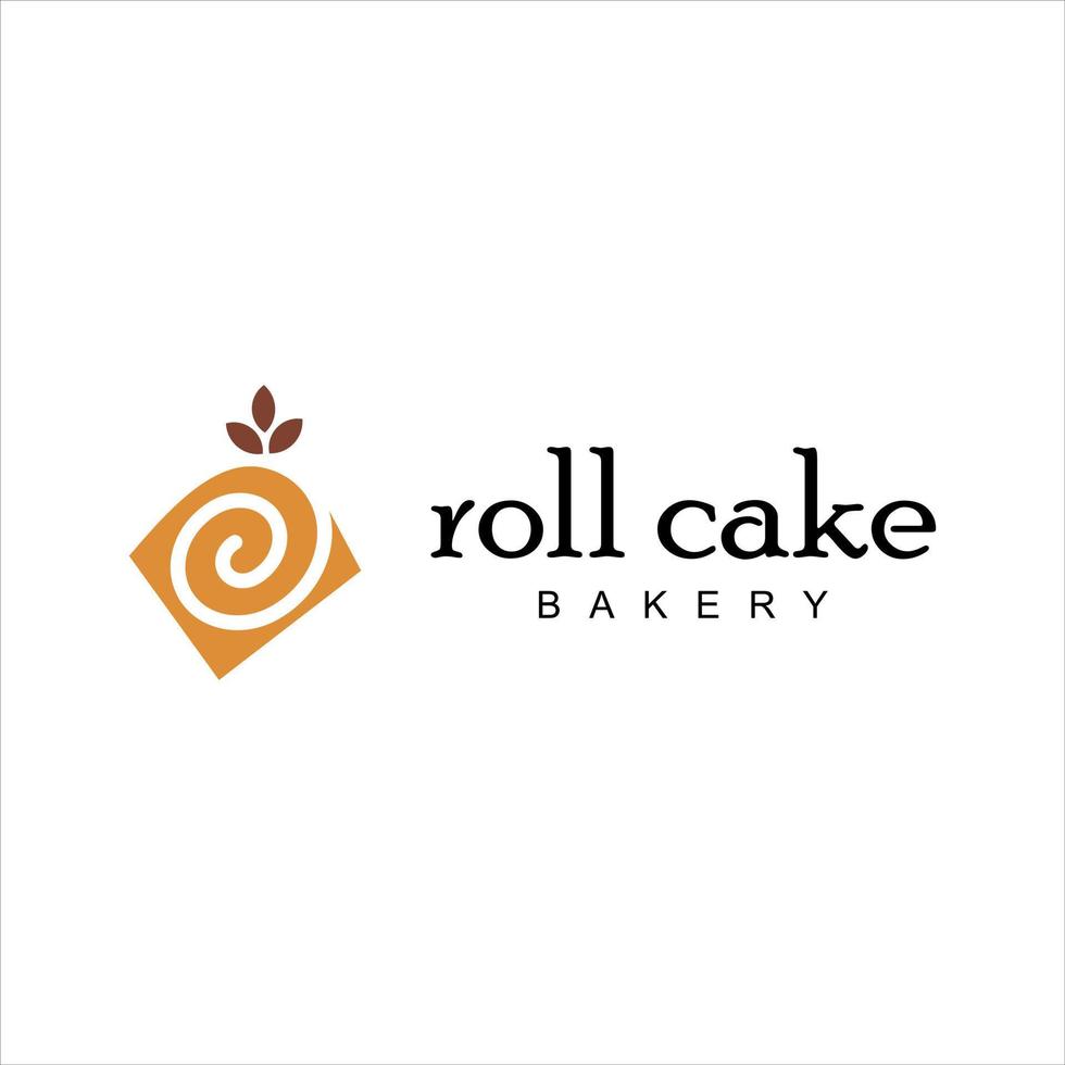 Roll Cake Logo Design Bakery vector