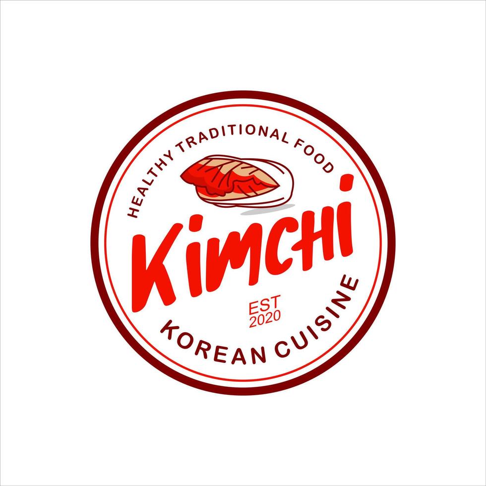 plantilla de vector de comida coreana del logotipo de kimchi