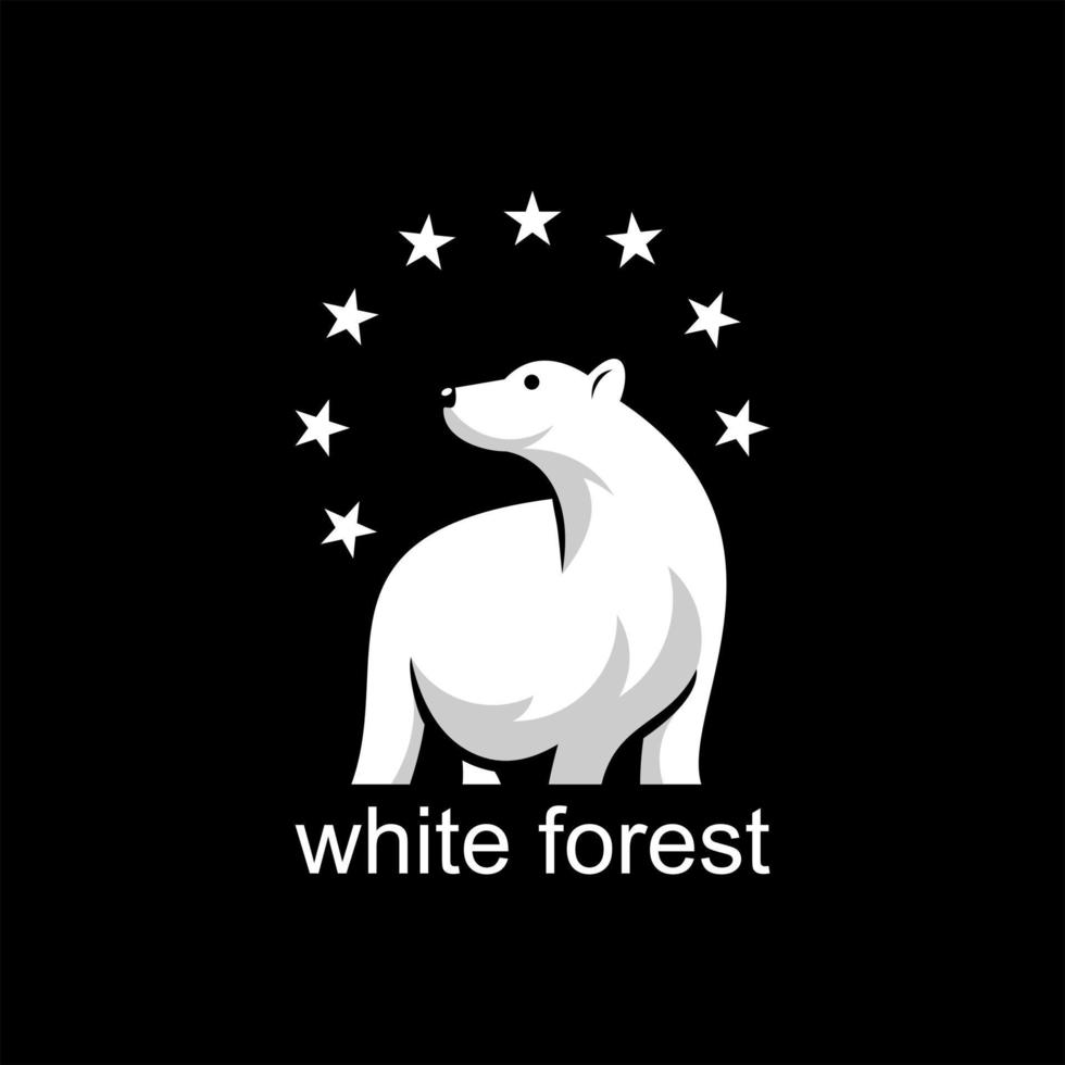 Polar Bear Logo Design Wild Animal vector