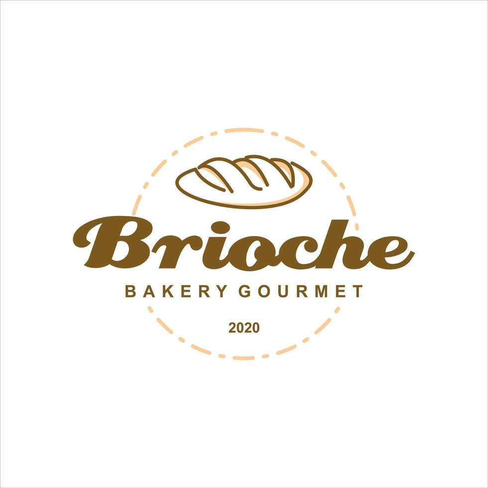 bakery logo brioche pastry badge template vector