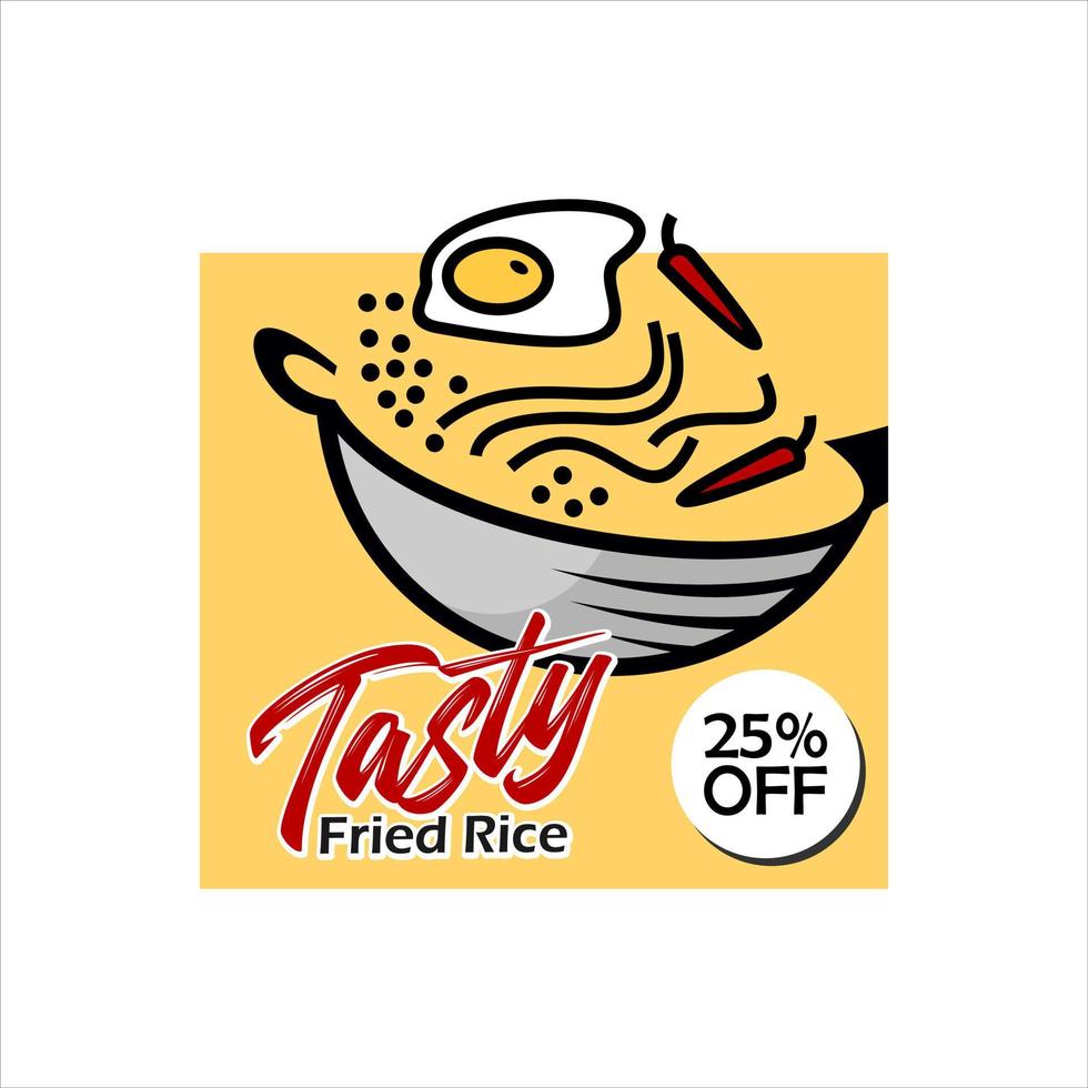 Fried Rice poster simple modern design template vector