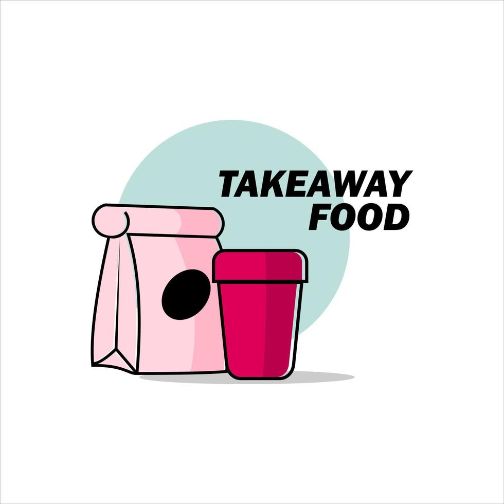 Takeaway Lunch Sale Flat Illustration Vector Food