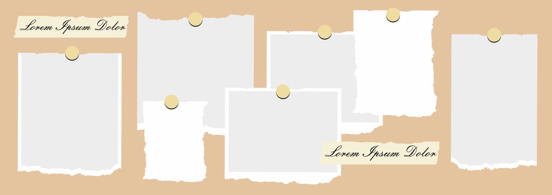 Pictures or photos frame collage. comics page grid layout abstract photo frames and digital photo wall template vector