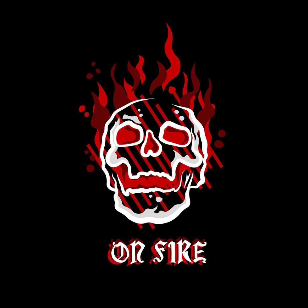 Skull on Fire Apparel Design for T shirt, hoodie, sweater or anything vector