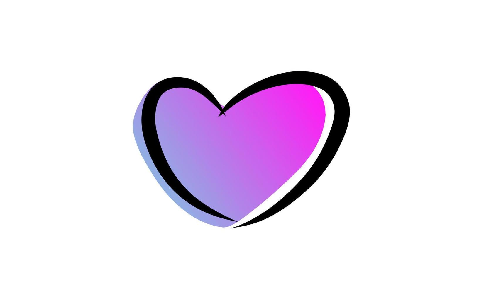 Cute and trendy heart shape doodle design element vector