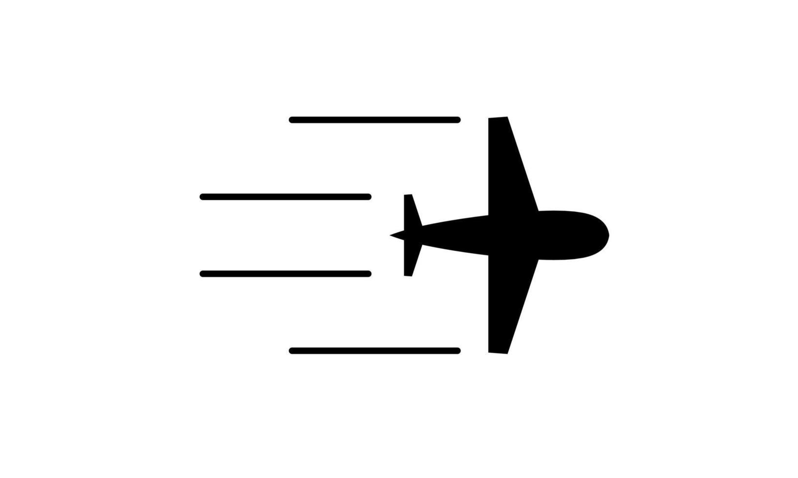 Isolated flying airplane silhouette icon vector