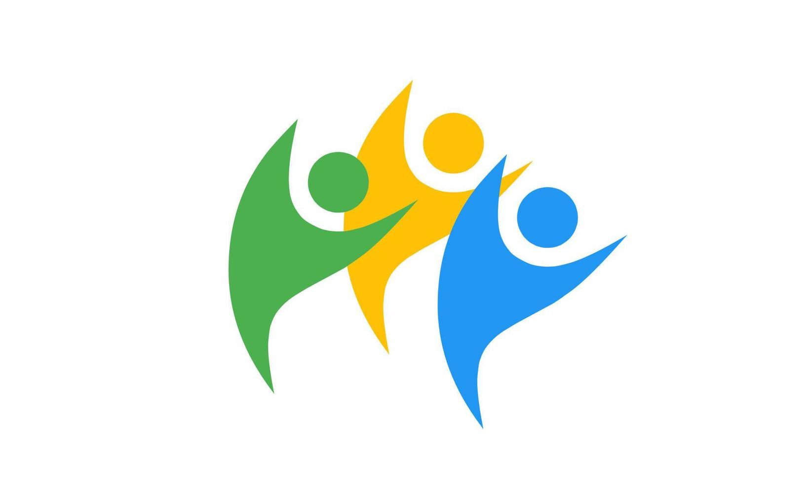logotipo de personas abstractas para eventos comunitarios, marca espiritual, trabajo en equipo, empresa de éxito vector