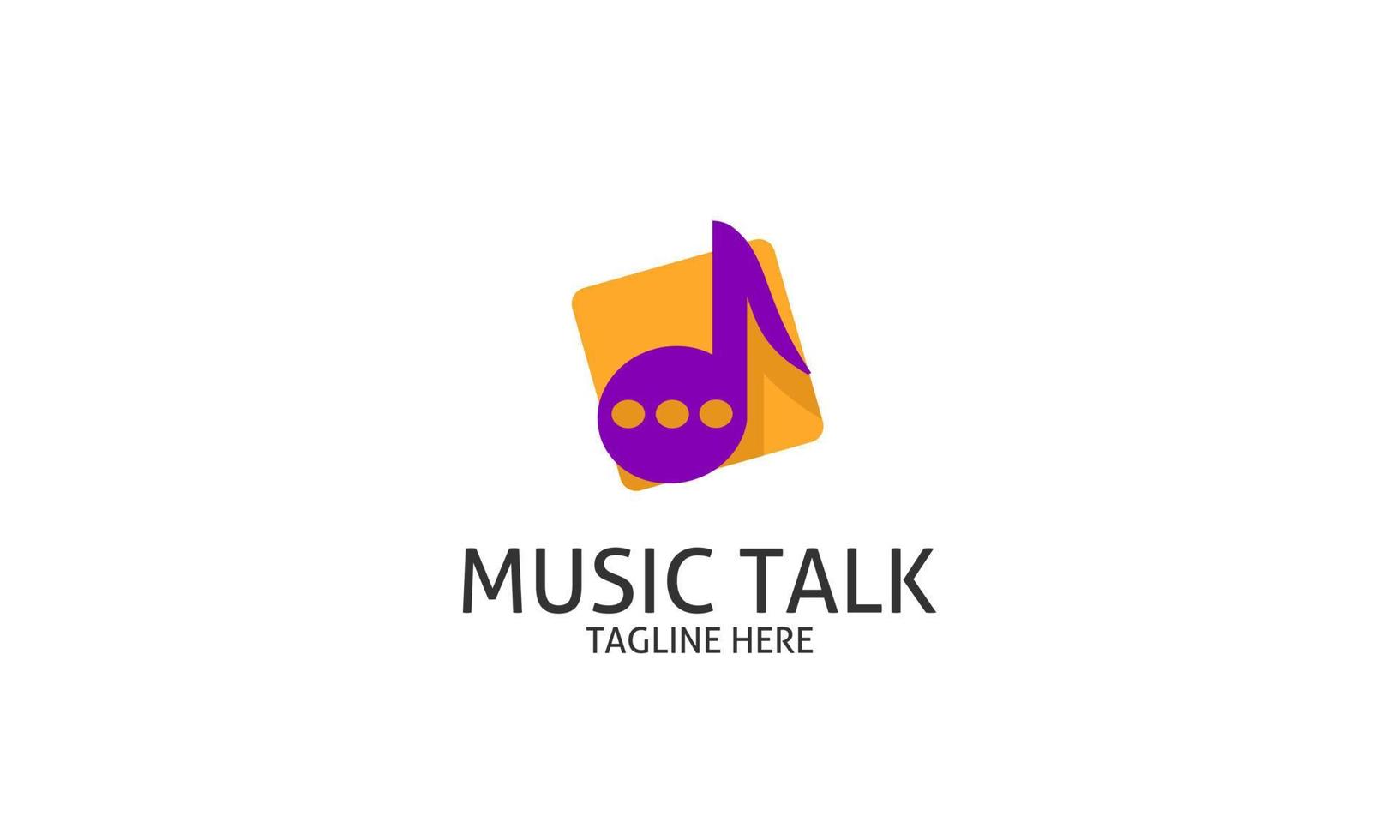 Music notes and chat bubble logo vector