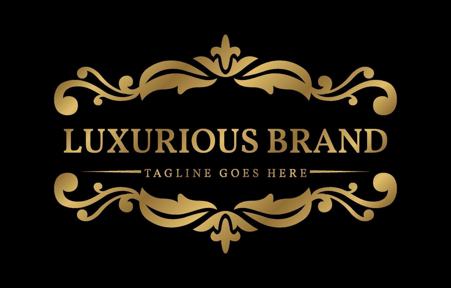 golden retro luxurious brand vector design element