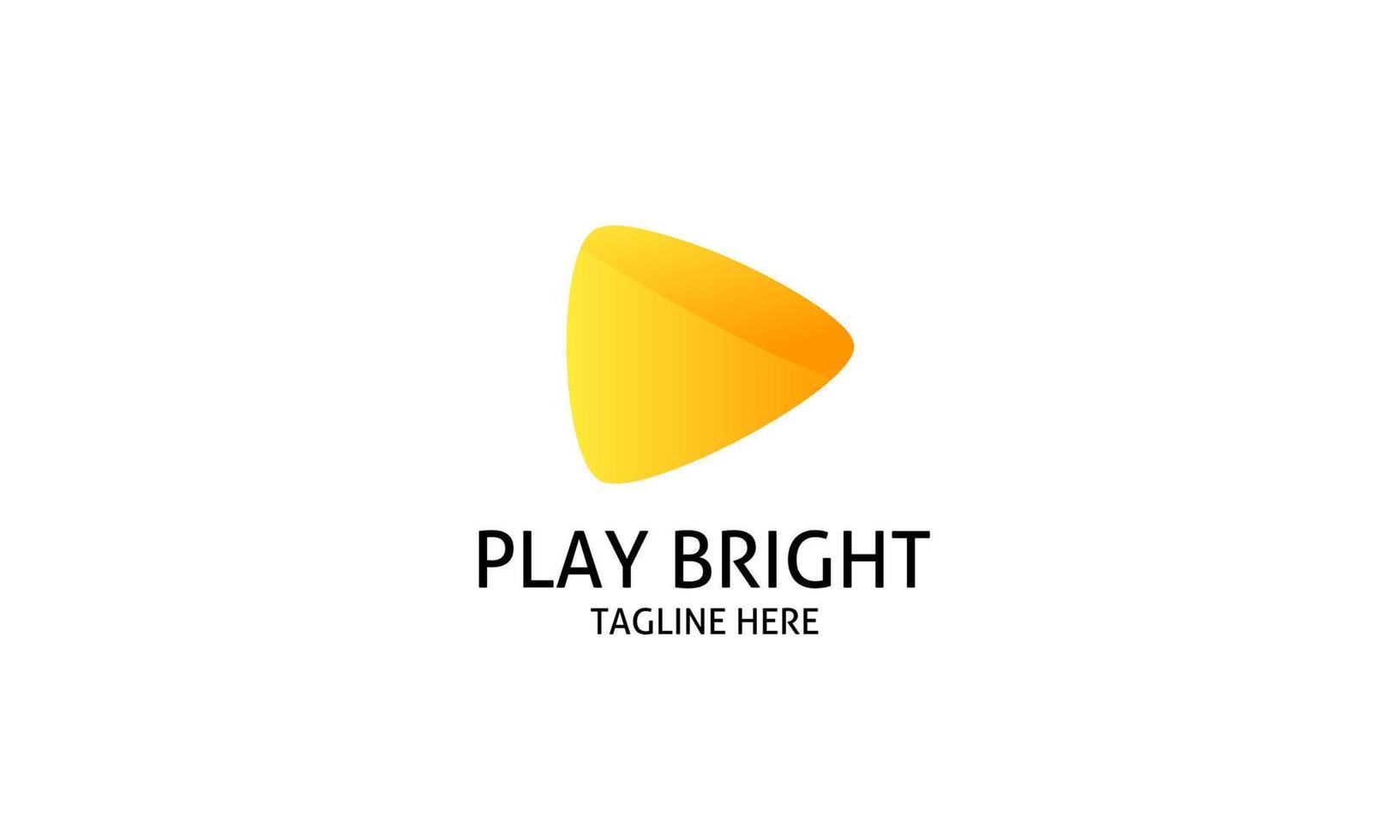 Trendy and bright play button logo design for music or video media apps vector