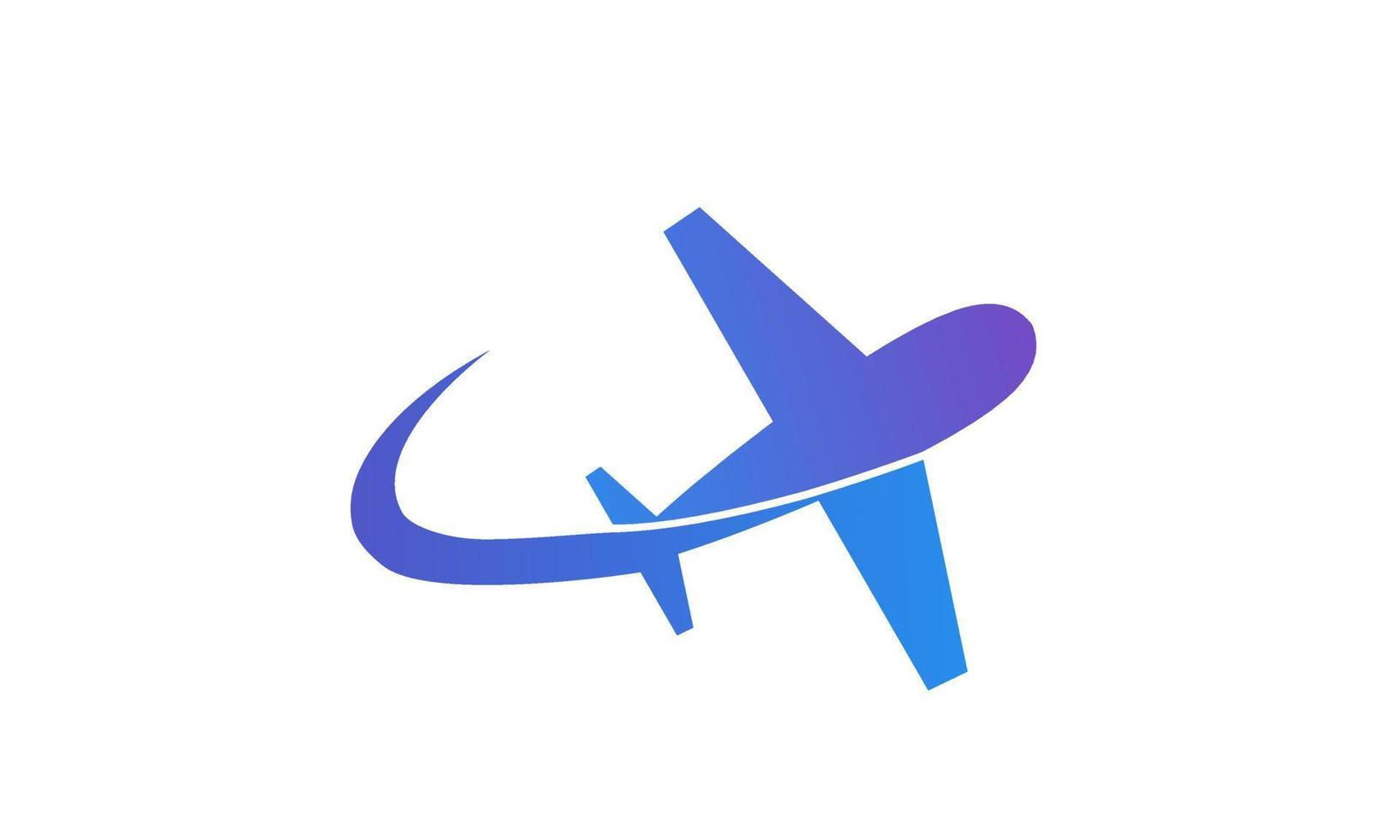 logotipo o icono de avión volador minimalista moderno vector