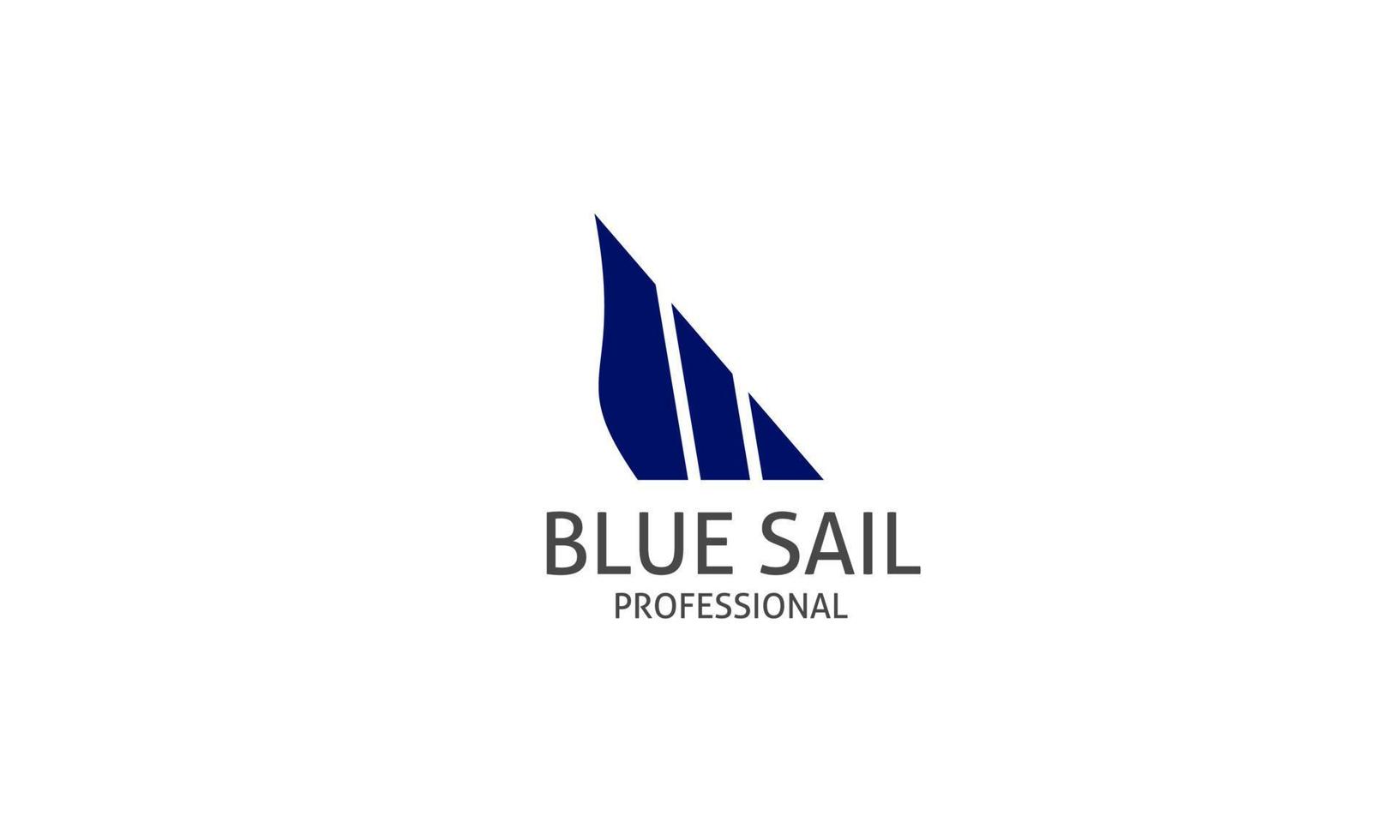 Blue sail abstract triangle simple and professional logo vector