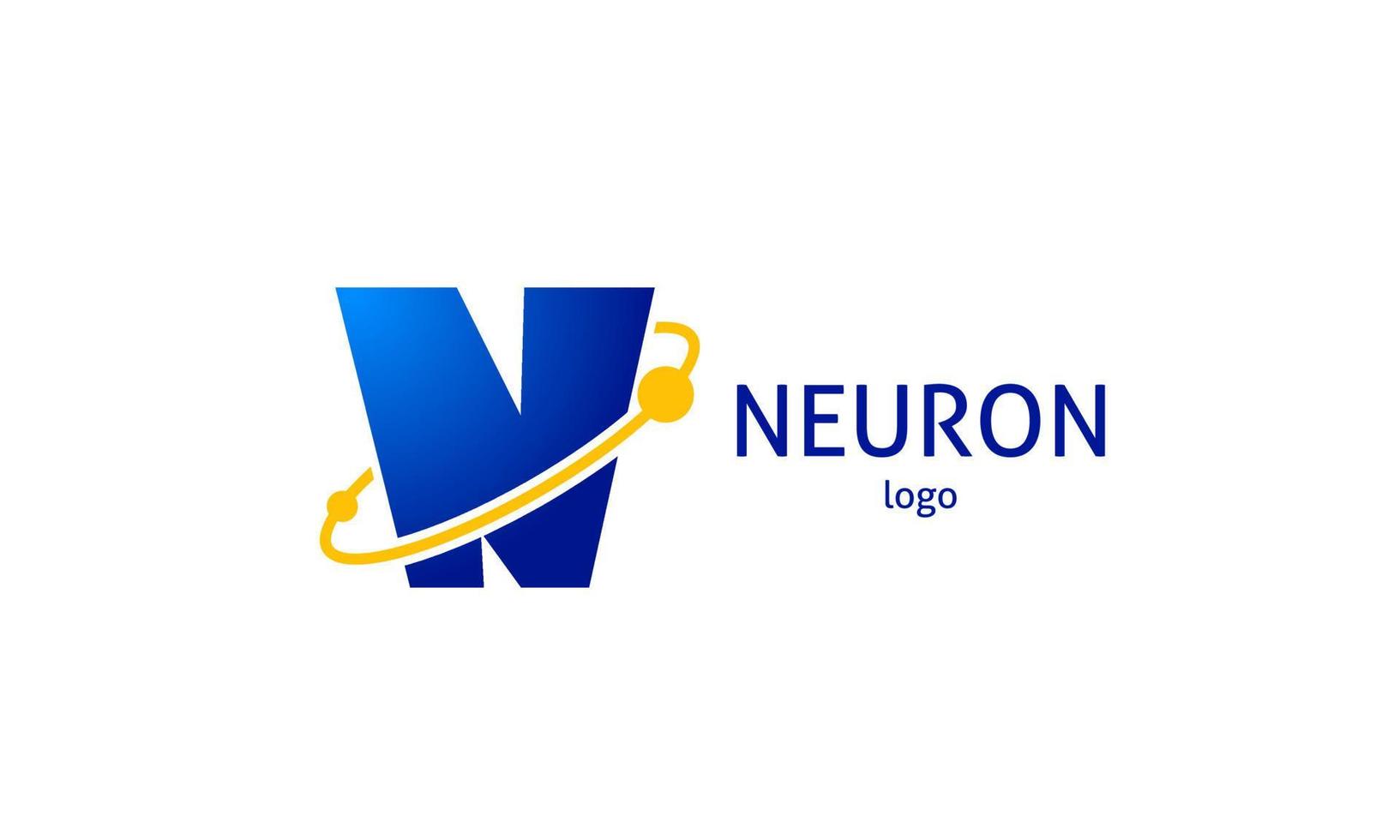 letra n limpia y profesional con el logotipo de órbita para la empresa vector