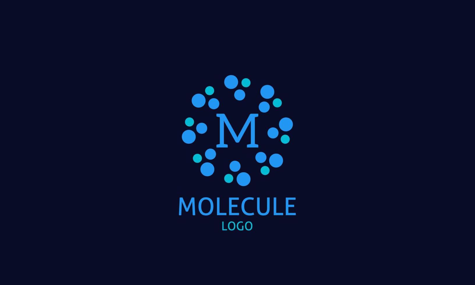 Abstract blue circular round initial letter logo vector design for science, technology, healthcare
