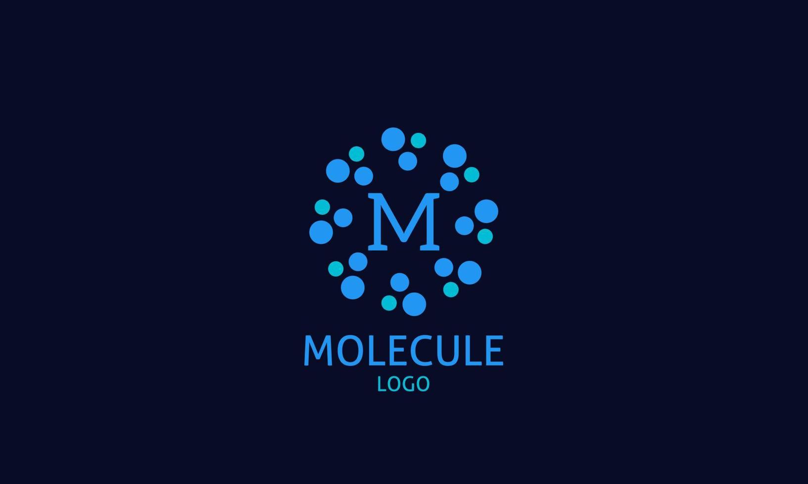 Diseño de vector de logotipo de letra inicial redondo circular azul abstracto para ciencia, tecnología, atención médica