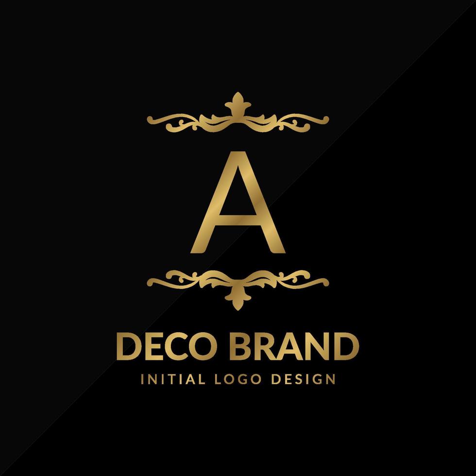 letter A decorative brand retro swirl vector initial logo