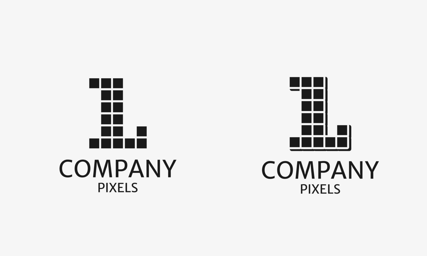 Abstract vintage letter L pixels logo vector design for digital company