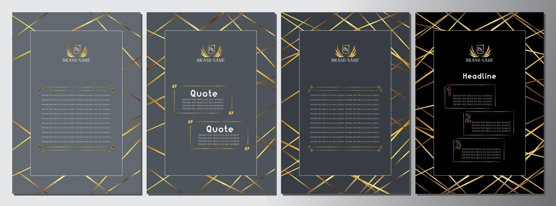 Set of Luxury Brochure Layouts - A4 size 210x297 mm vector