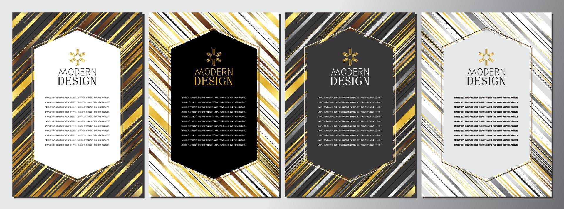 Set of Luxury Brochure Layouts - A4 size 210x297 mm vector