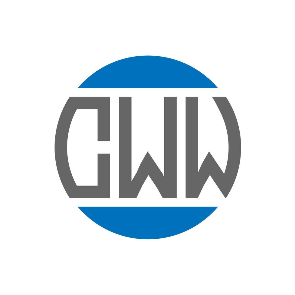 diseño de logotipo de letra cww sobre fondo blanco. concepto de logotipo de círculo de iniciales creativas de cww. diseño de letras cww. vector