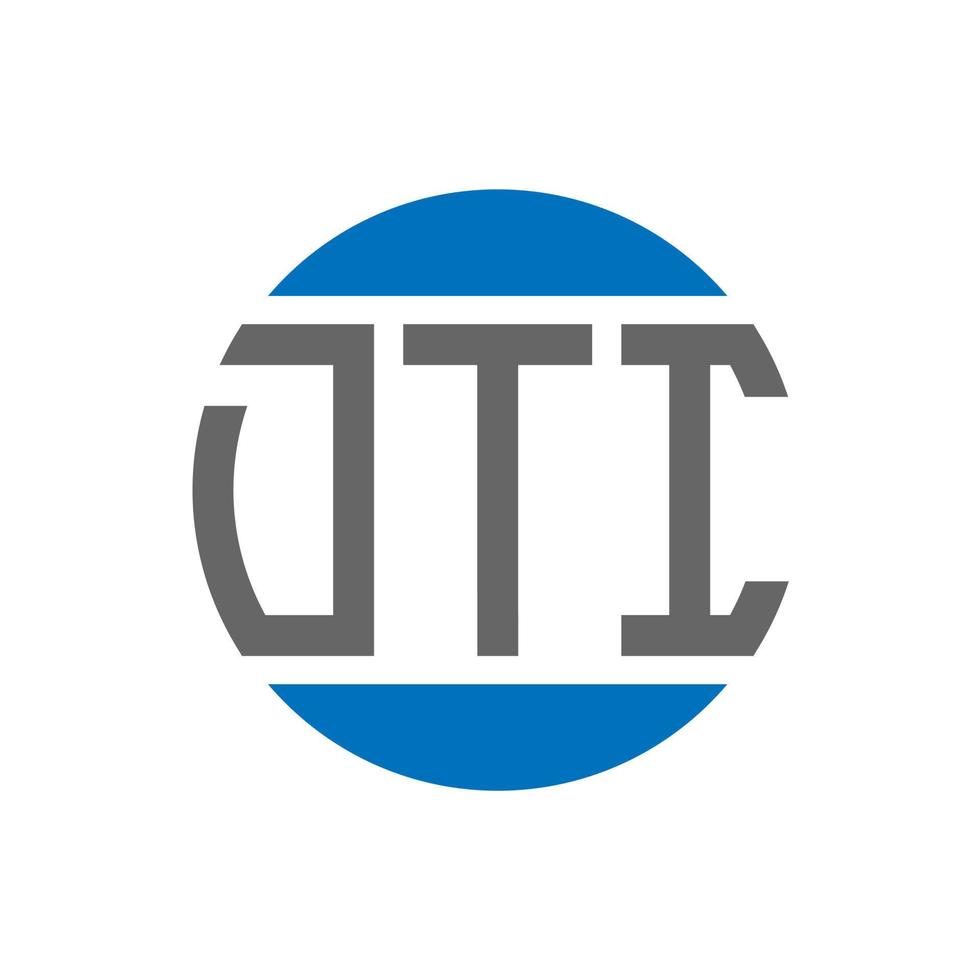 diseño de logotipo de letra dti sobre fondo blanco. concepto de logotipo de círculo de iniciales creativas de dti. diseño de letras dti. vector