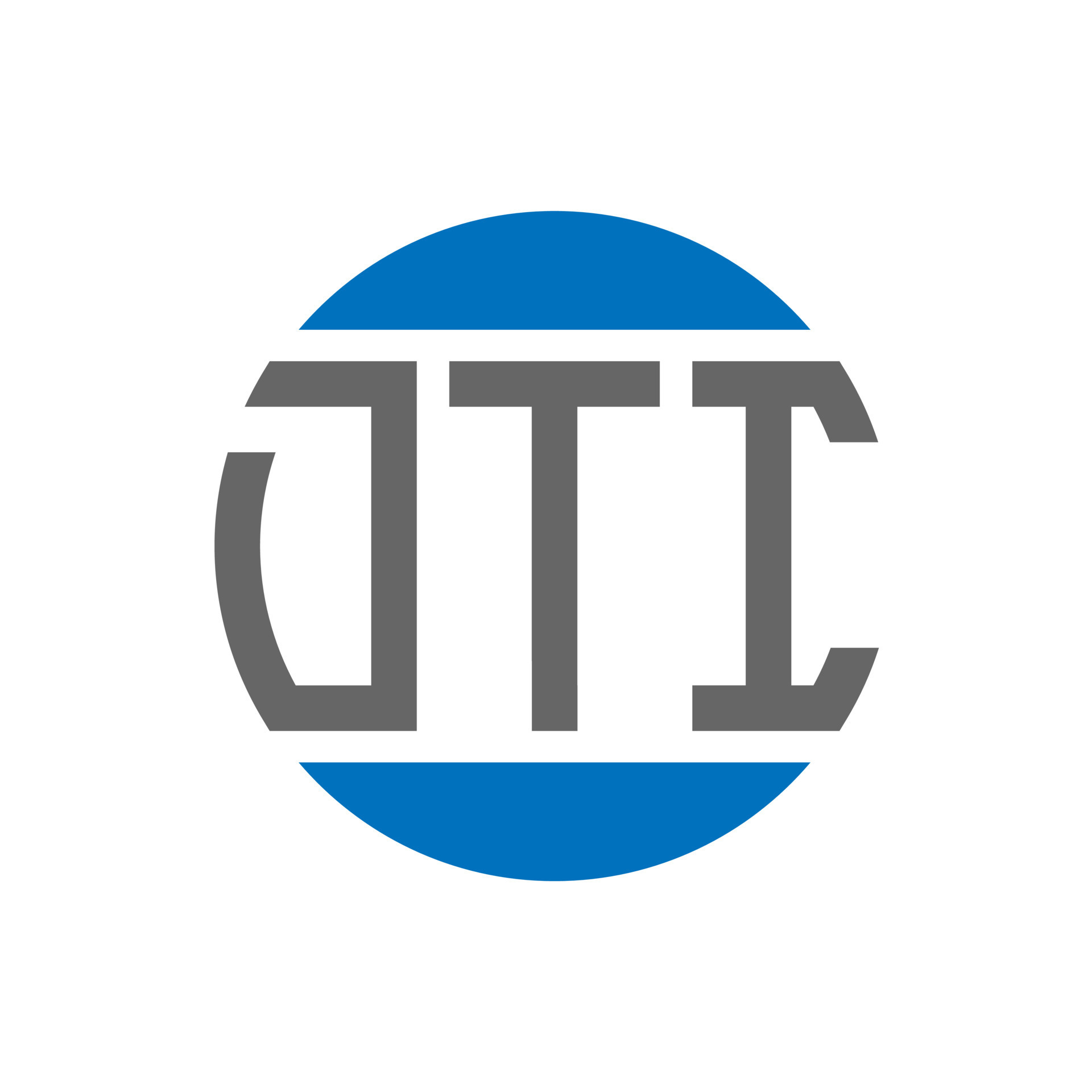 Dise o de logotipo de letra dti sobre fondo blanco concepto de