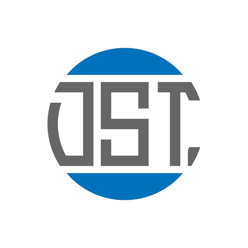 diseño de logotipo de letra dst sobre fondo blanco. concepto de logotipo de círculo de iniciales creativas dst. diseño de letra dst. vector