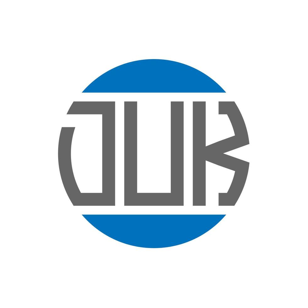 diseño de logotipo de letra duk sobre fondo blanco. concepto de logotipo de círculo de iniciales creativas duk. diseño de letras duk. vector