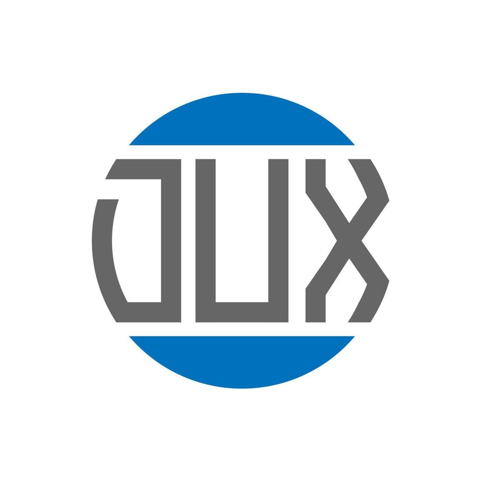 DUX letter logo design on white background. DUX creative initials circle logo concept. DUX letter design. vector