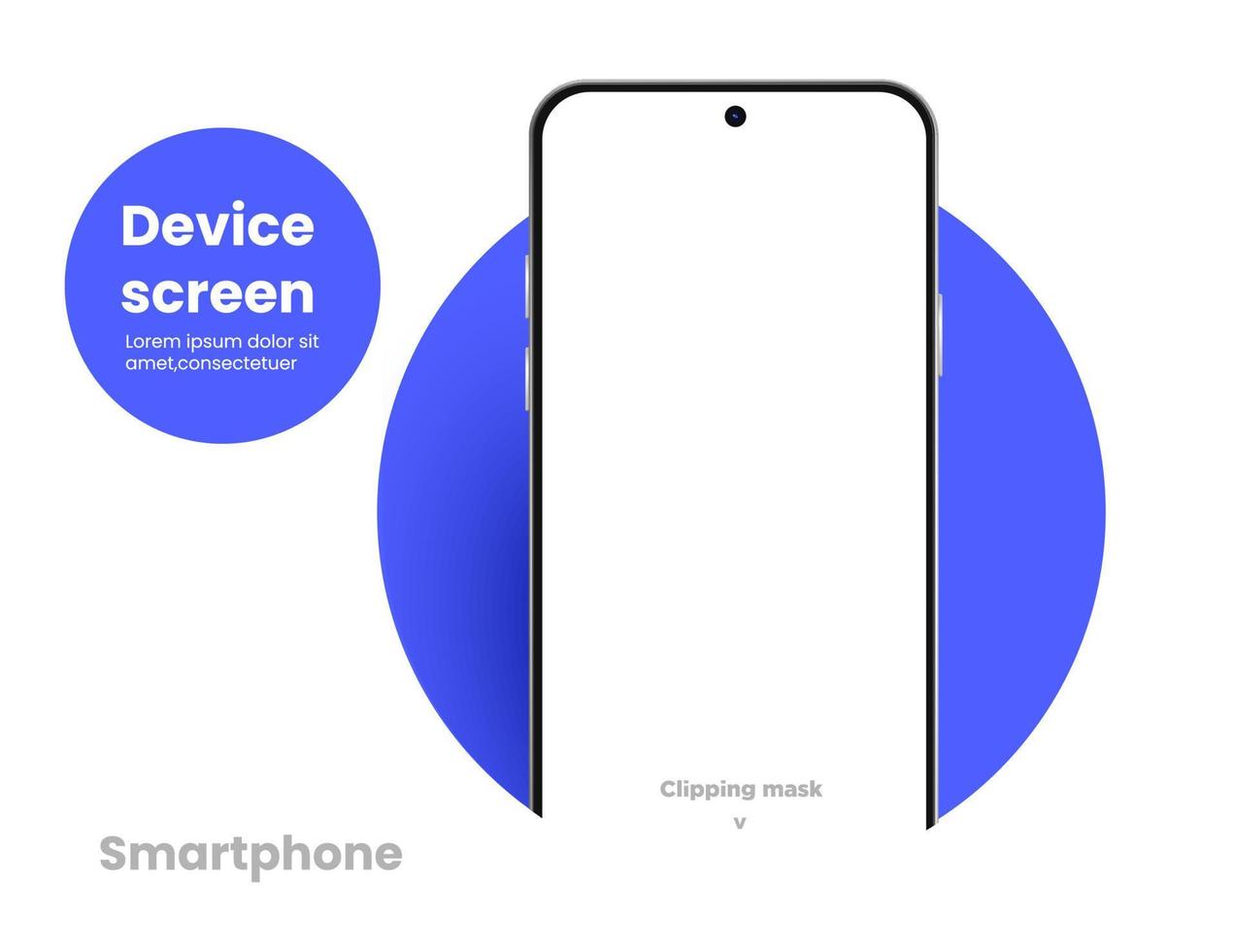 Smartphone screen device vector. High quality smartphone screen mockup vector. vector