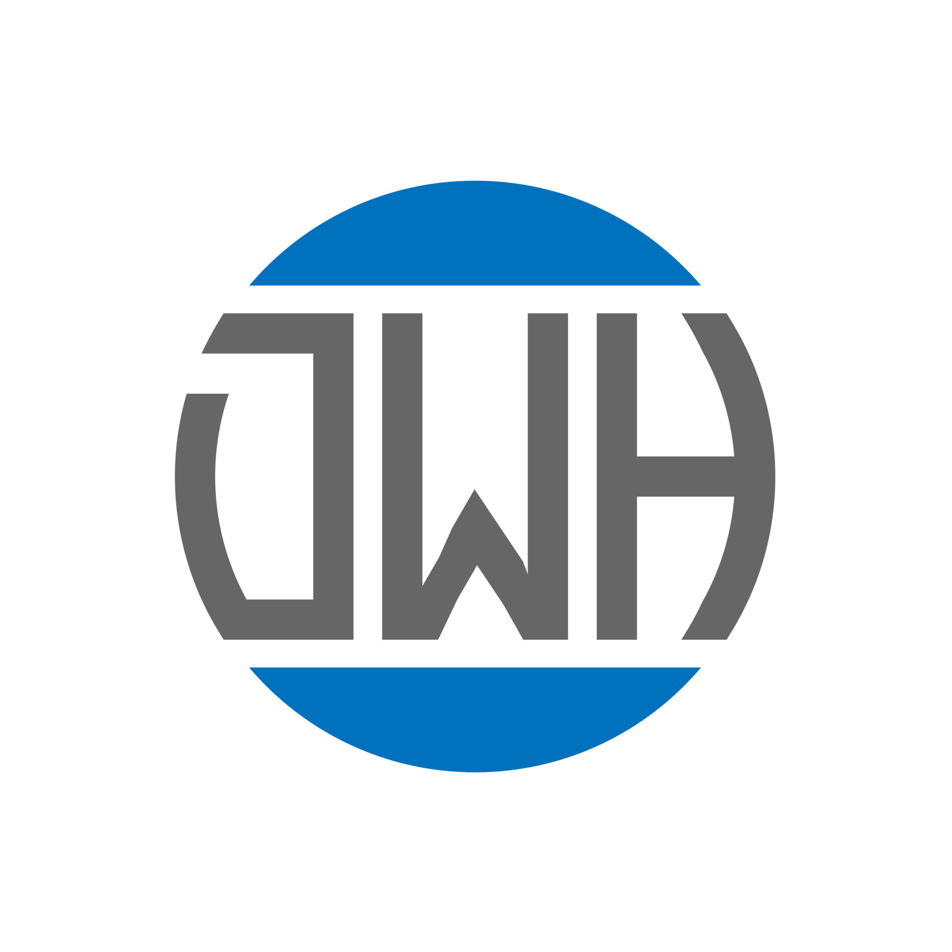 DWH letter logo design on white background. DWH creative initials