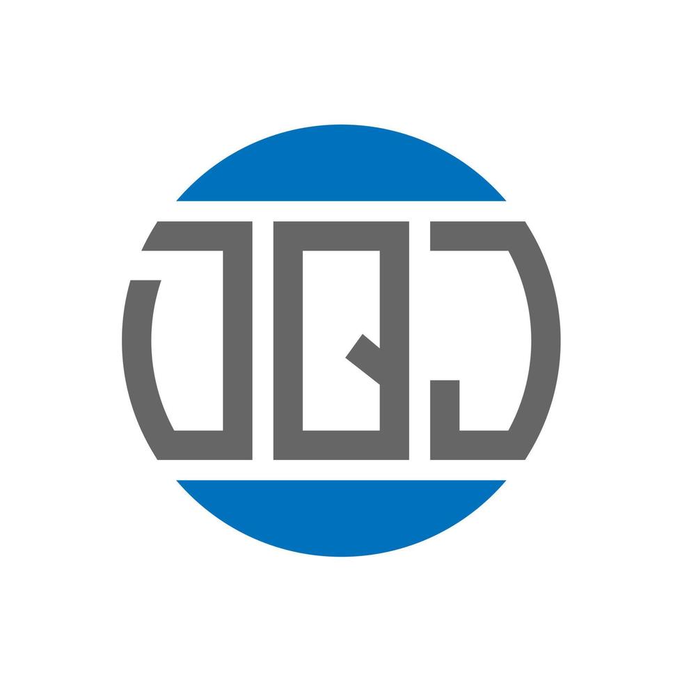 diseño de logotipo de letra dqj sobre fondo blanco. concepto de logotipo de círculo de iniciales creativas dqj. diseño de letras dqj. vector