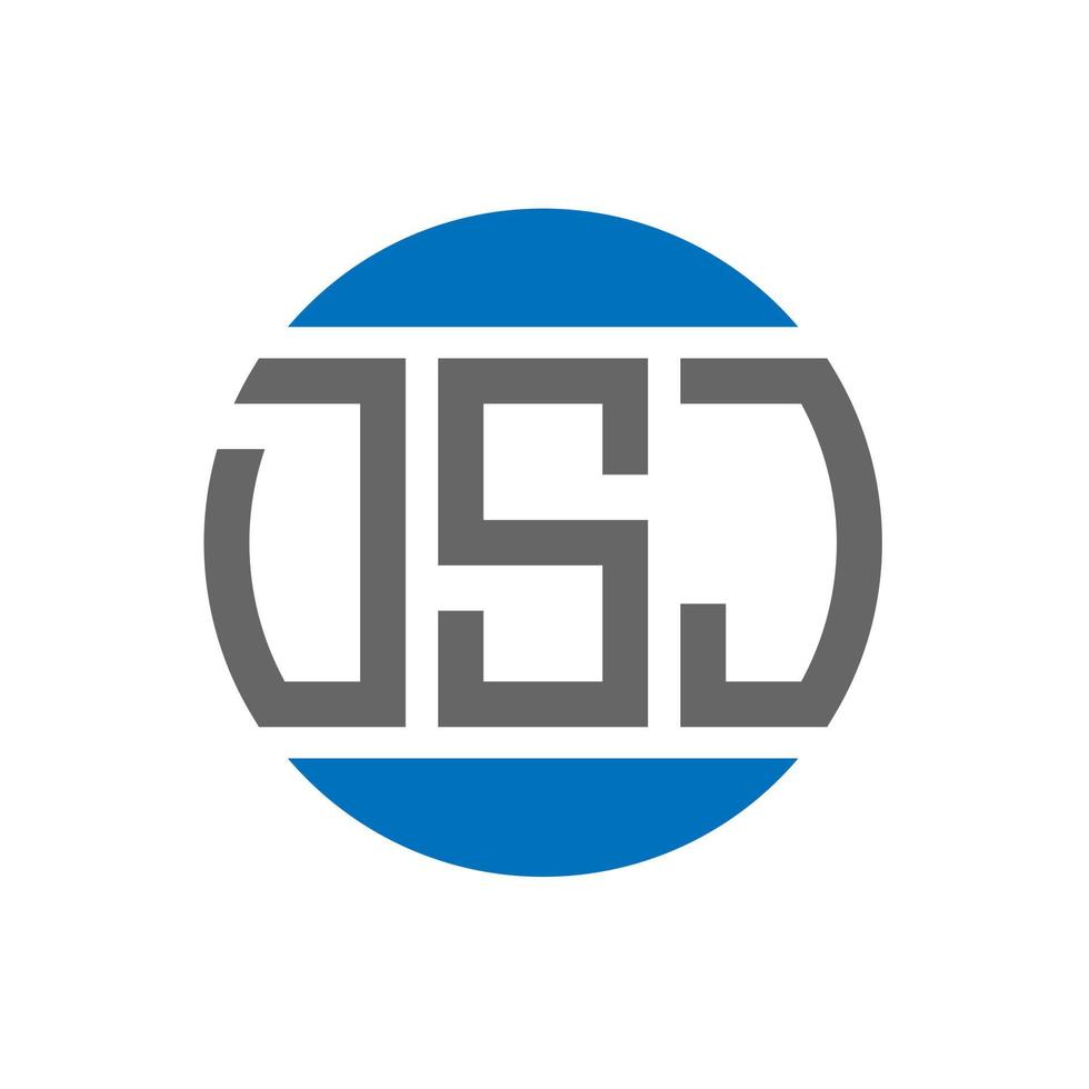 diseño de logotipo de letra dsj sobre fondo blanco. concepto de logotipo de círculo de iniciales creativas dsj. diseño de letras dsj. vector