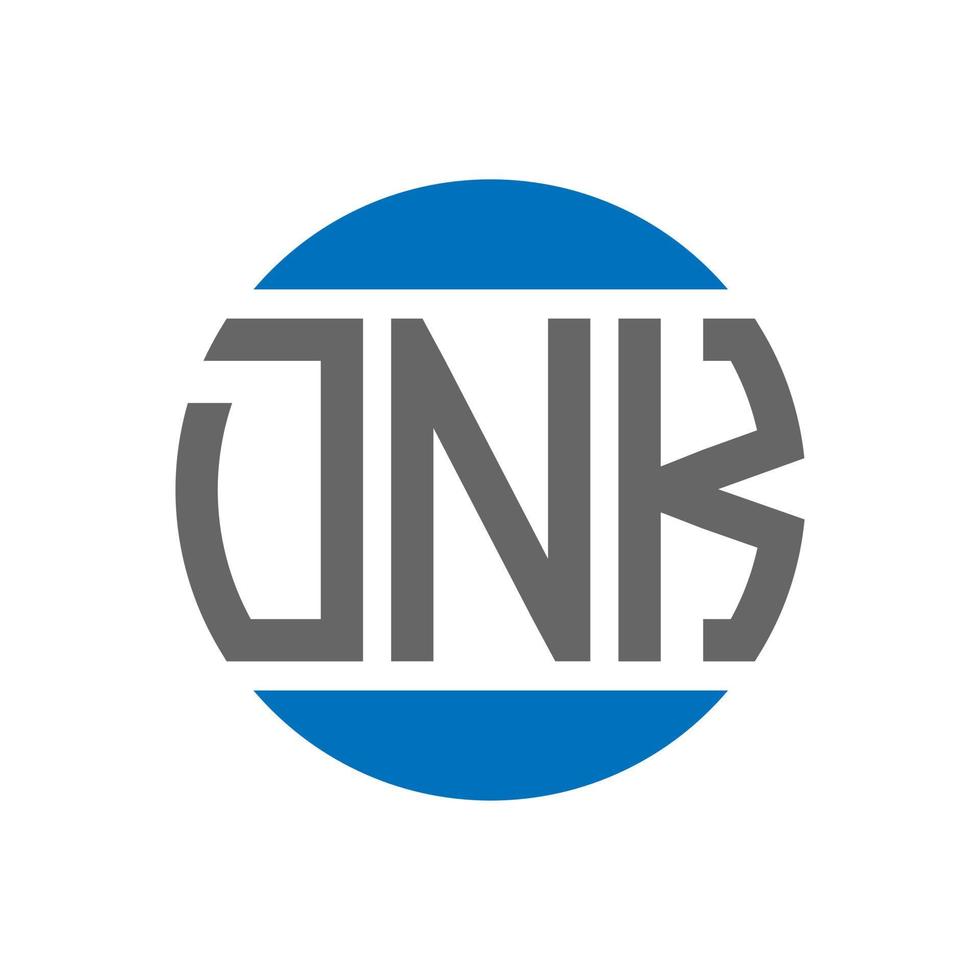 diseño de logotipo de letra dnk sobre fondo blanco. concepto de logotipo de círculo de iniciales creativas de dnk. diseño de letras dnk. vector