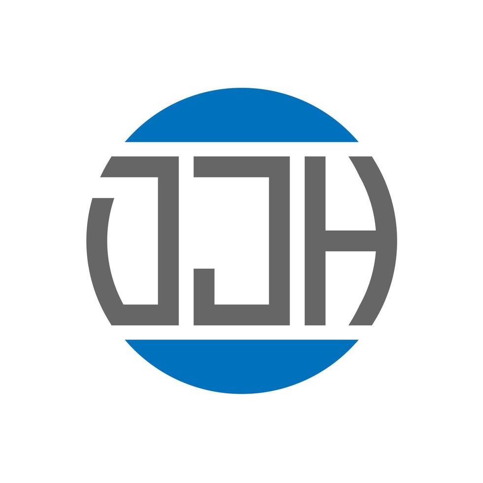 DJH letter logo design on white background. DJH creative initials circle logo concept. DJH letter design. vector