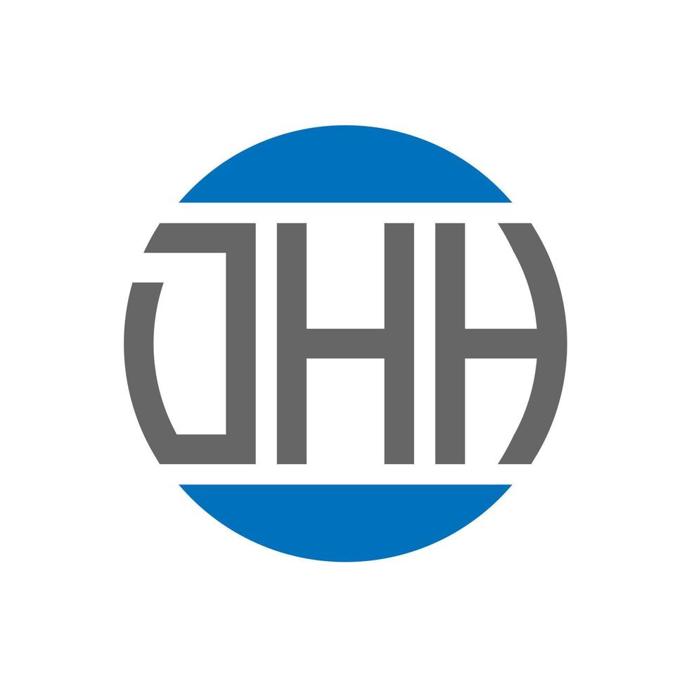 diseño del logotipo de la letra dhh sobre fondo blanco. concepto de logotipo de círculo de iniciales creativas dhh. diseño de letras dhh. vector