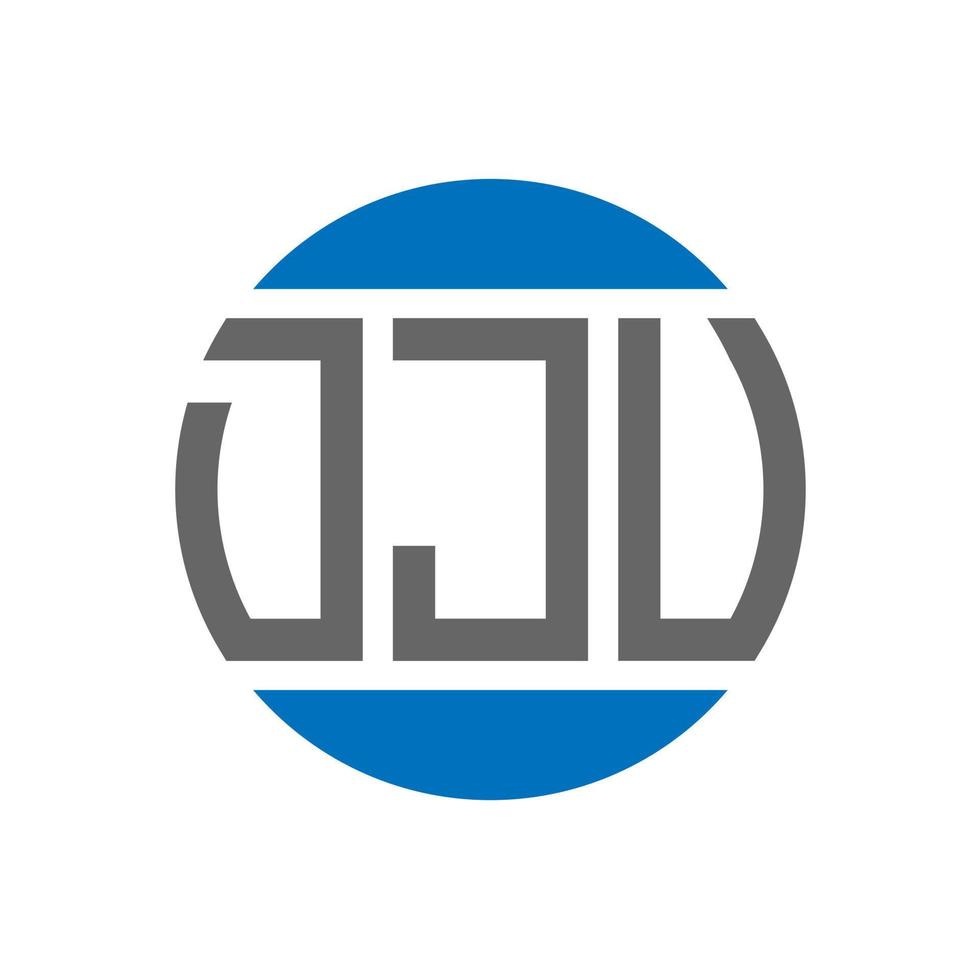 diseño de logotipo de letra dju sobre fondo blanco. concepto de logotipo de círculo de iniciales creativas de dju. diseño de letras dju. vector