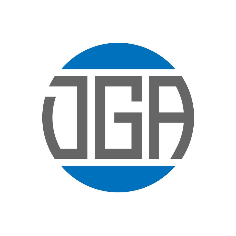 diseño de logotipo de letra dga sobre fondo blanco. concepto de logotipo de círculo de iniciales creativas dga. diseño de letras dga. vector