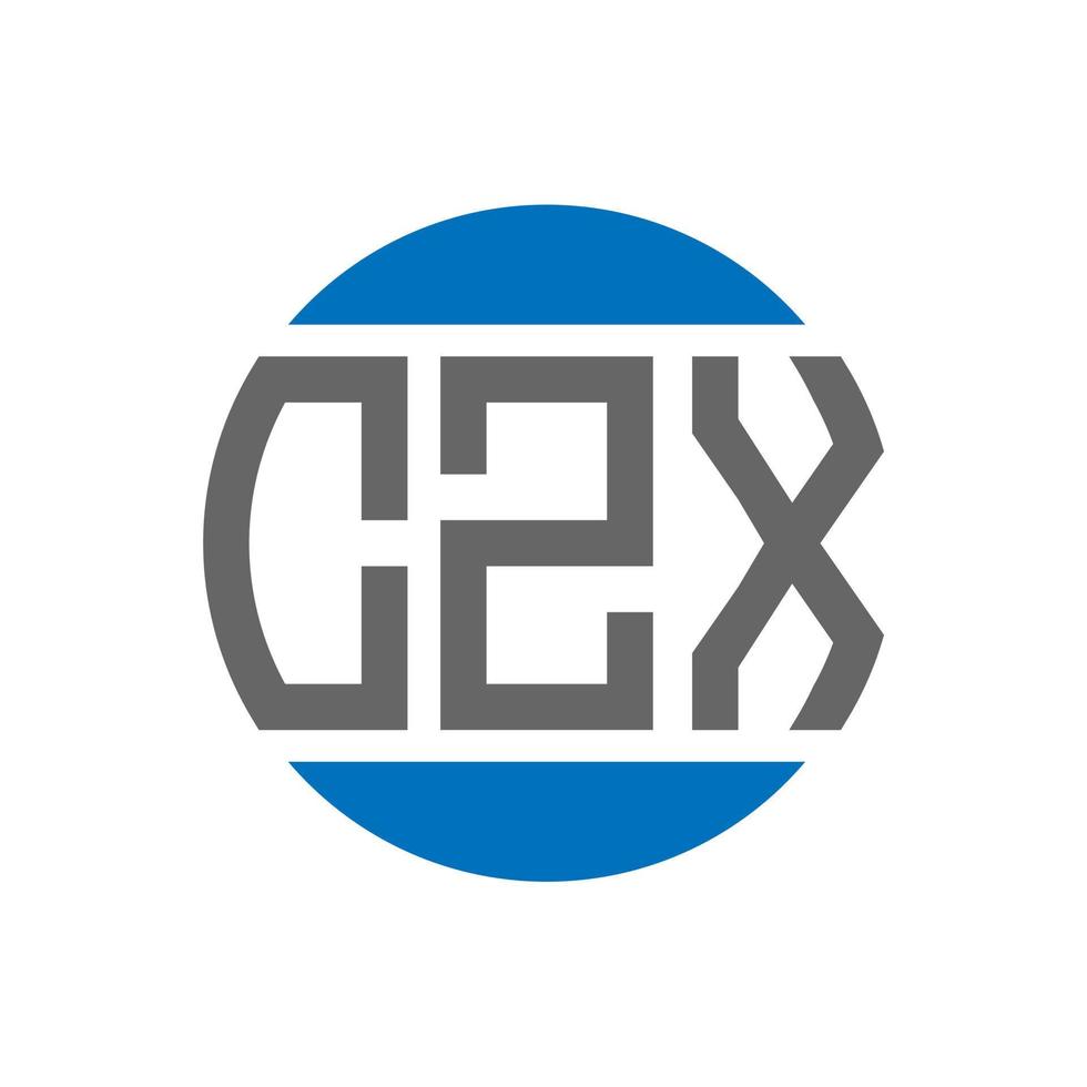 diseño de logotipo de letra czx sobre fondo blanco. concepto de logotipo de círculo de iniciales creativas czx. diseño de letras czx. vector