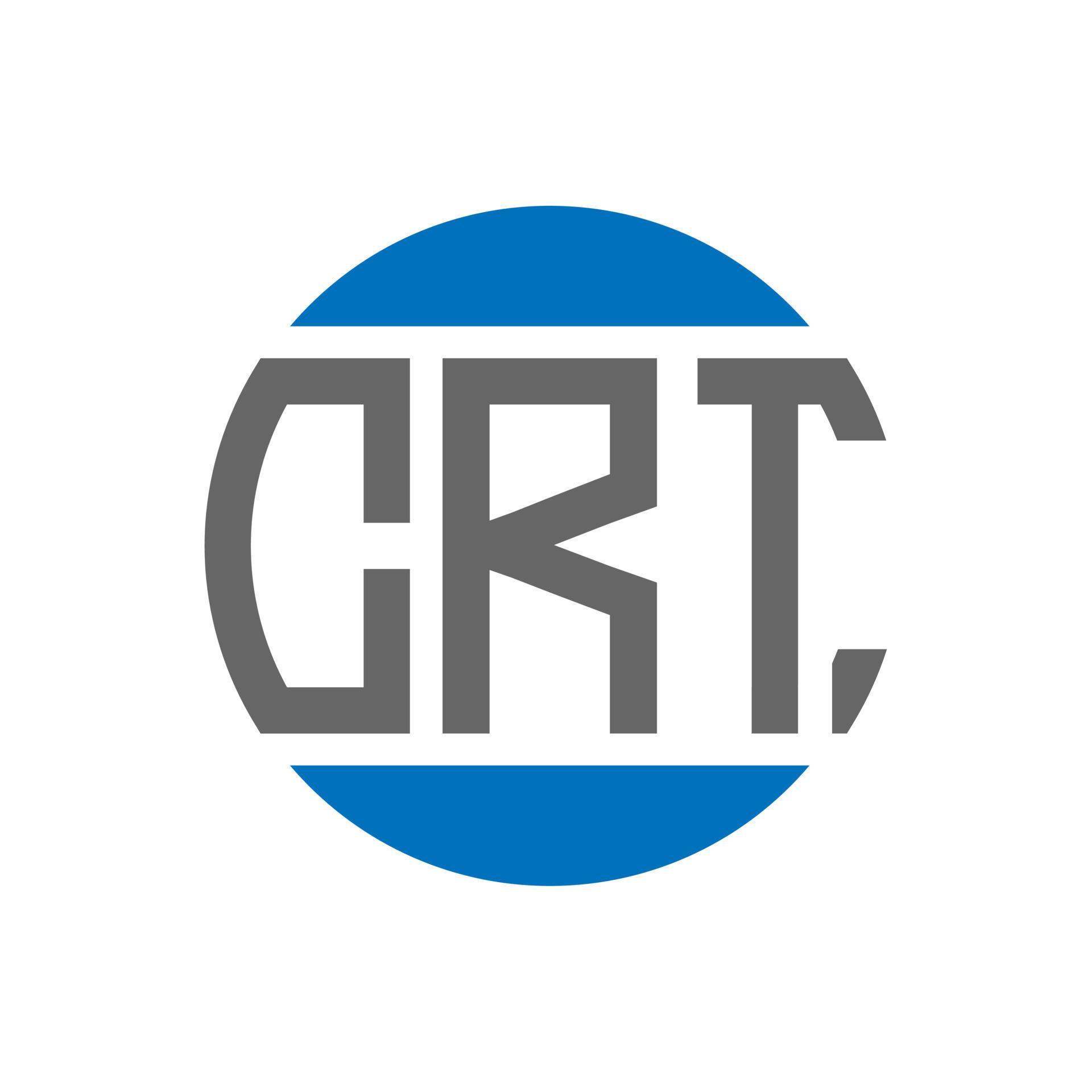 CRT letter logo design on white background. CRT creative initials