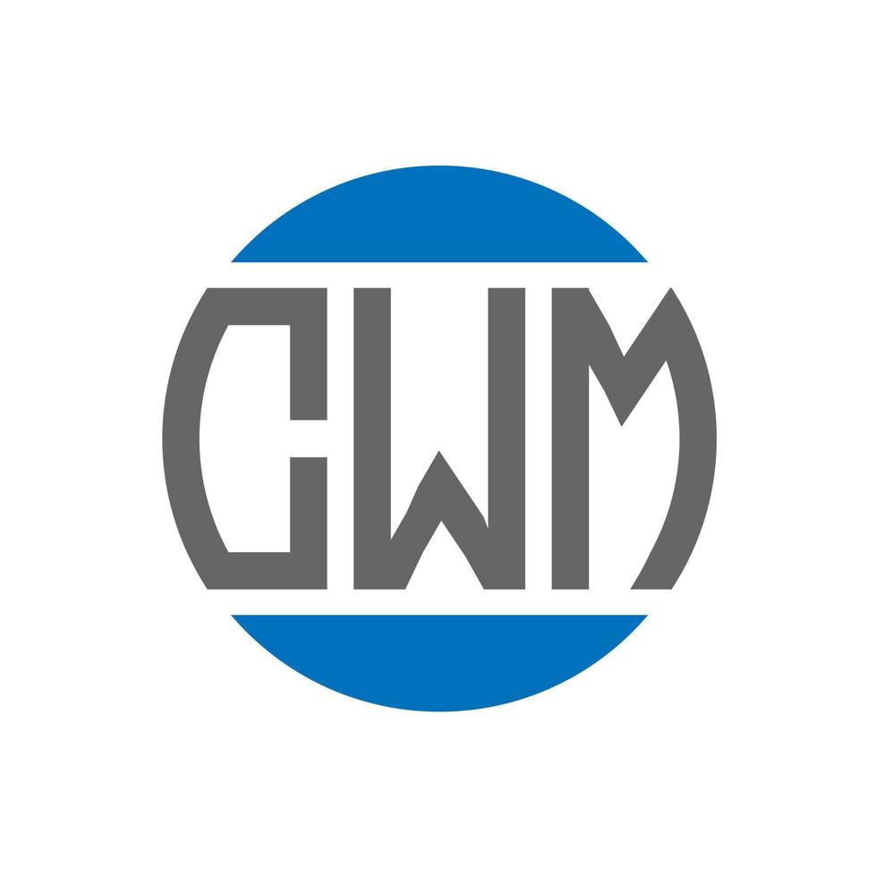 diseño de logotipo de letra cwm sobre fondo blanco. concepto de logotipo de círculo de iniciales creativas de cwm. diseño de letras cwm. vector