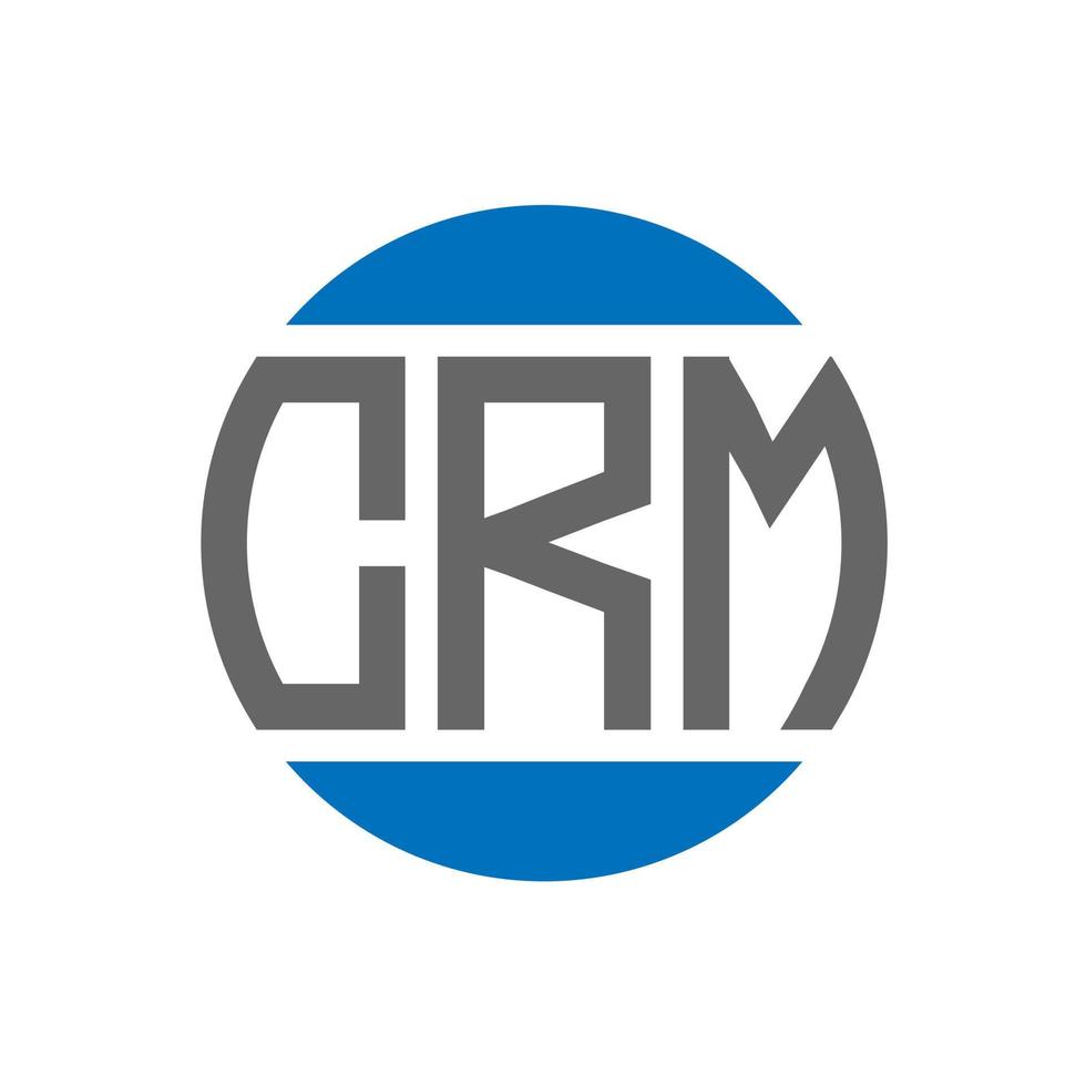 diseño de logotipo de carta crm sobre fondo blanco. concepto de logotipo de círculo de iniciales creativas crm. diseño de carta crm. vector