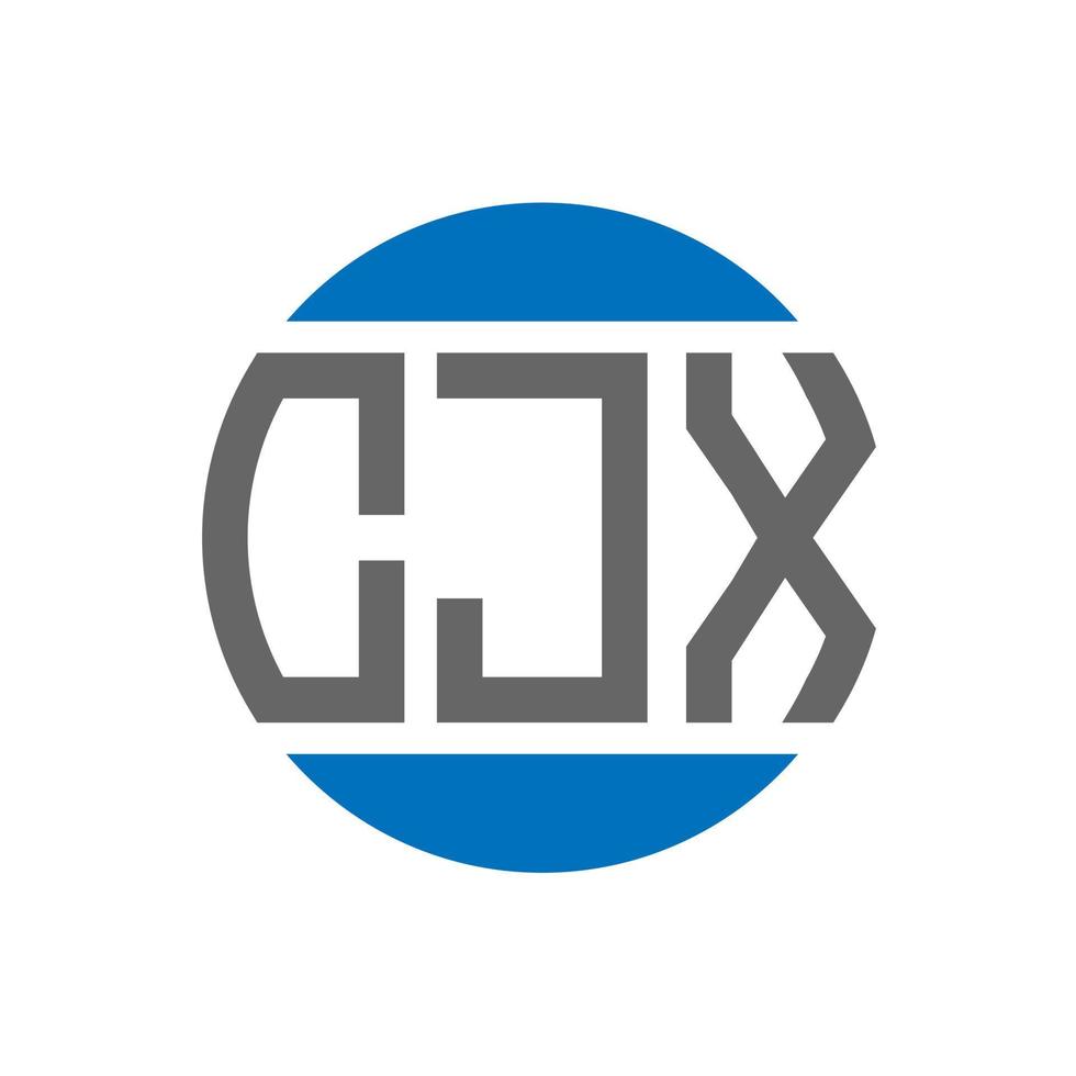 diseño de logotipo de letra cjx sobre fondo blanco. concepto de logotipo de círculo de iniciales creativas cjx. diseño de letras cjx. vector