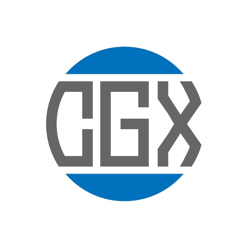 diseño de logotipo de letra cgx sobre fondo blanco. concepto de logotipo de círculo de iniciales creativas cgx. diseño de letras cgx. vector