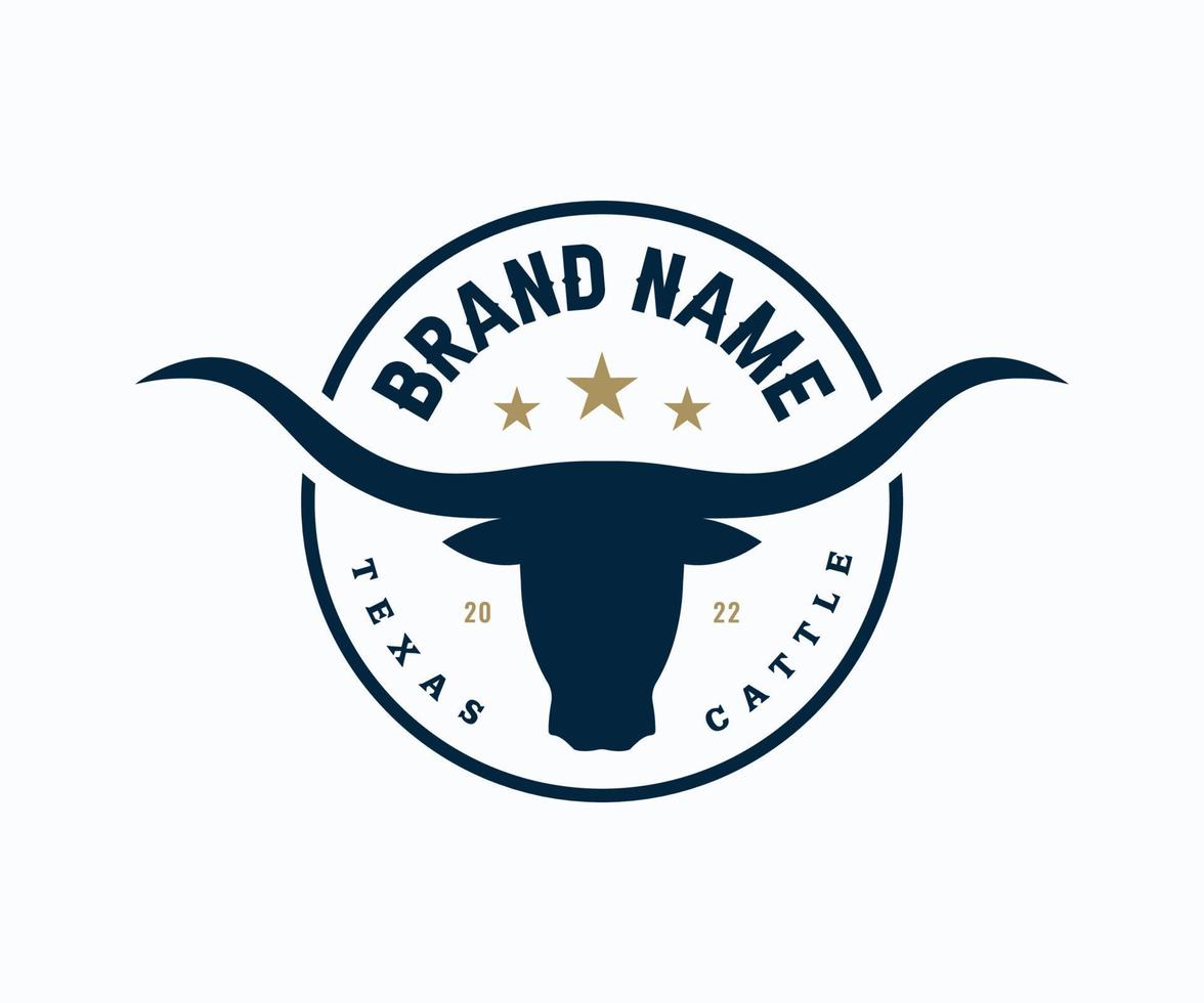 Longhorn Bull Head Icon Logo Vector Template